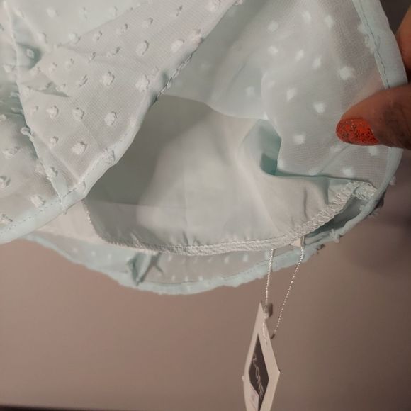 Spaghetti Strap Tie-Front Dotted A-Line Dress - Picture 9 of 10